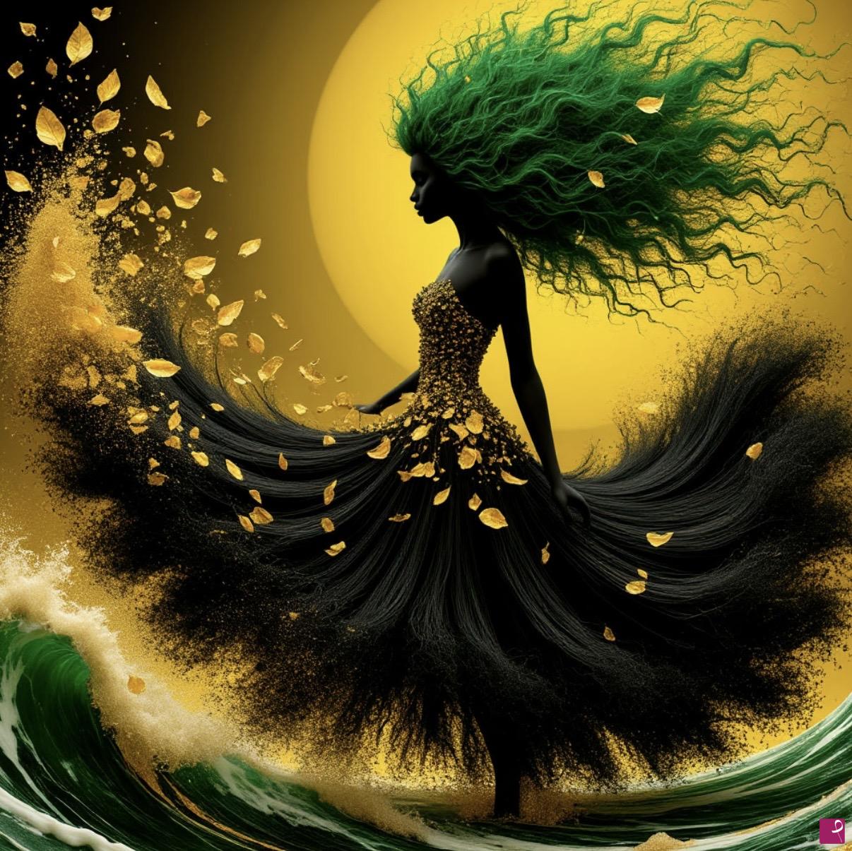 quadri in vendita online - We’ve and girl with green hair