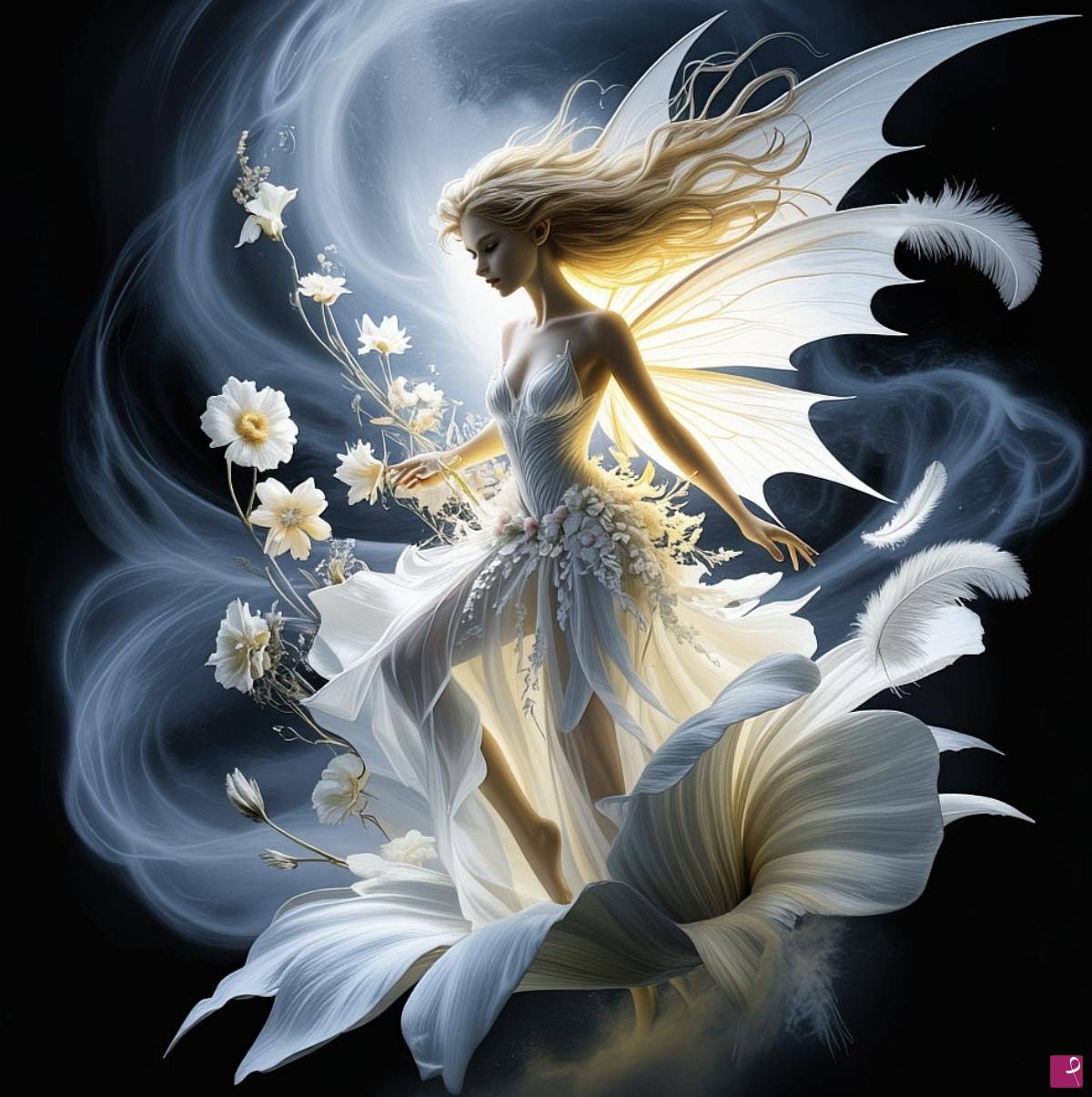 quadri in vendita online - White Angel from flower 