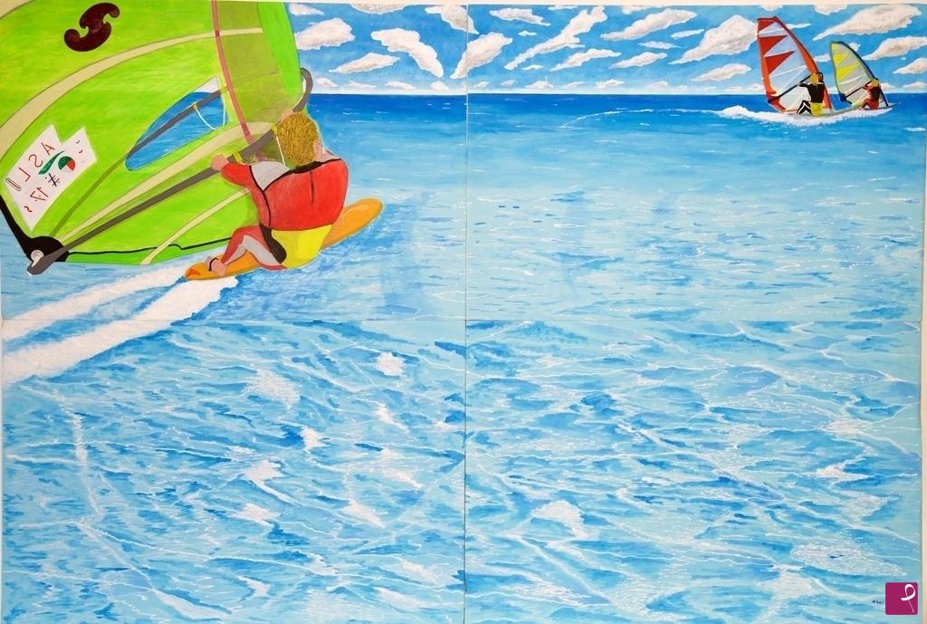 quadri in vendita online - Windsurfers a Porto Pollo  Sardegna