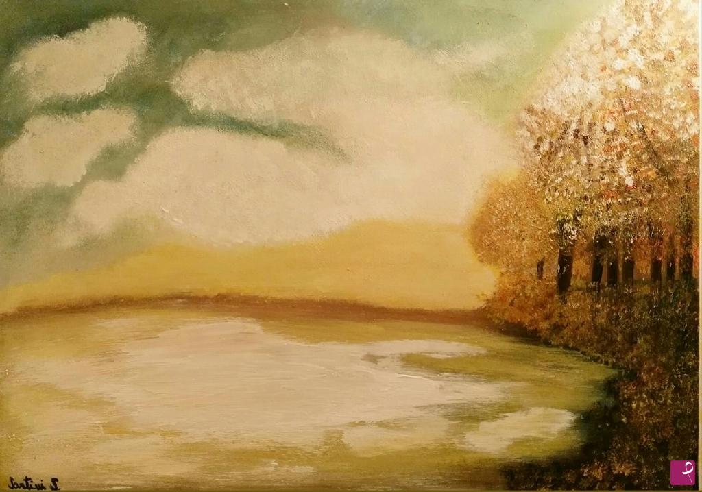 quadri in vendita online - Winter Lake