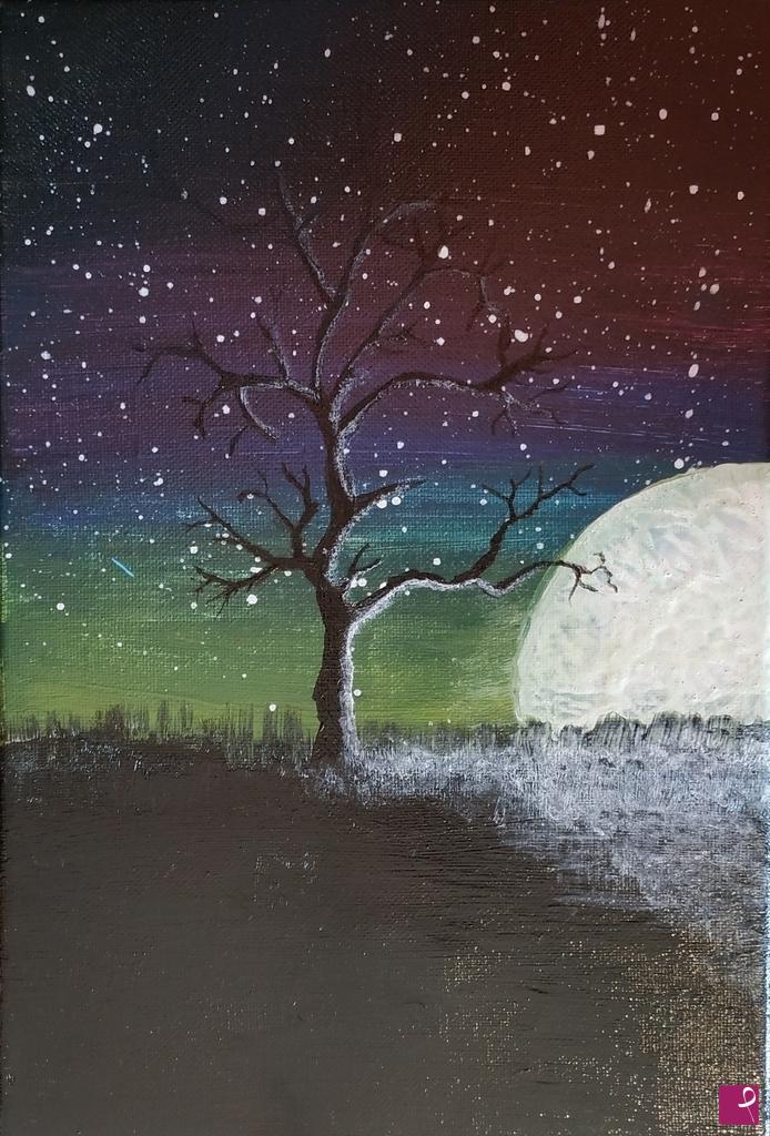 quadri in vendita online - Winter moon