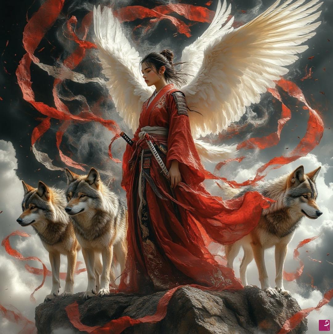 quadri in vendita online - Wolf pack and she-wolf