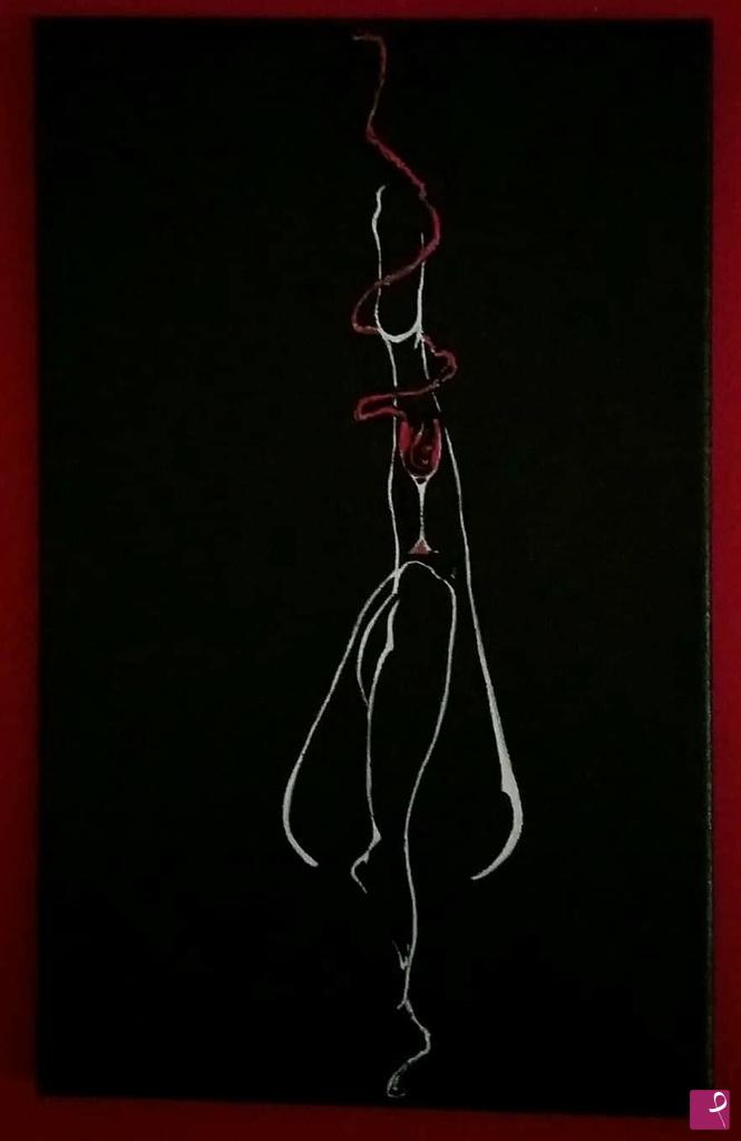 quadri in vendita online - Woman and glass. 