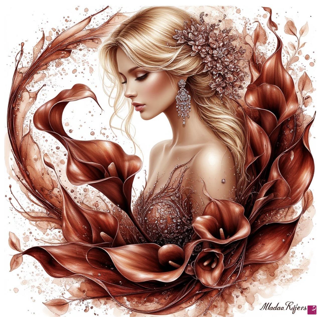 quadri in vendita online - Woman and his flowers 