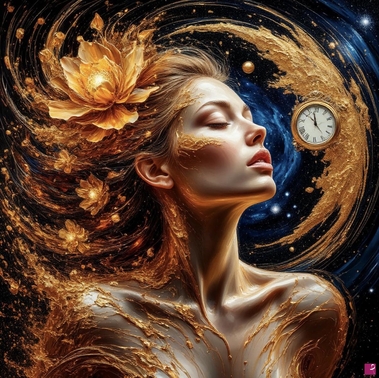 quadri in vendita online - Woman and time 