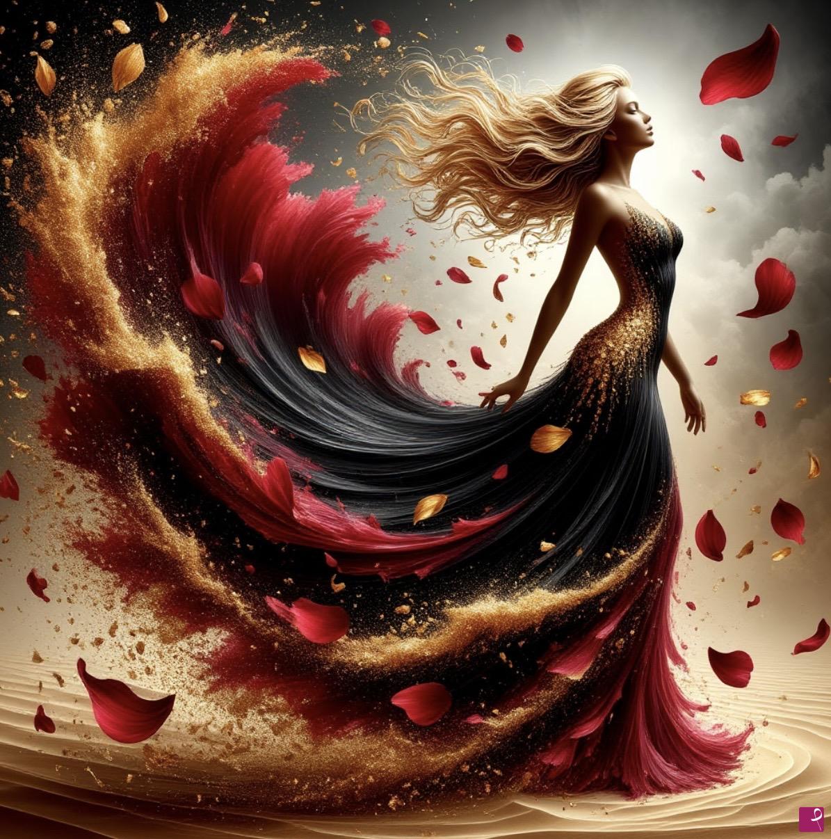 quadri in vendita online - Woman and tornado 