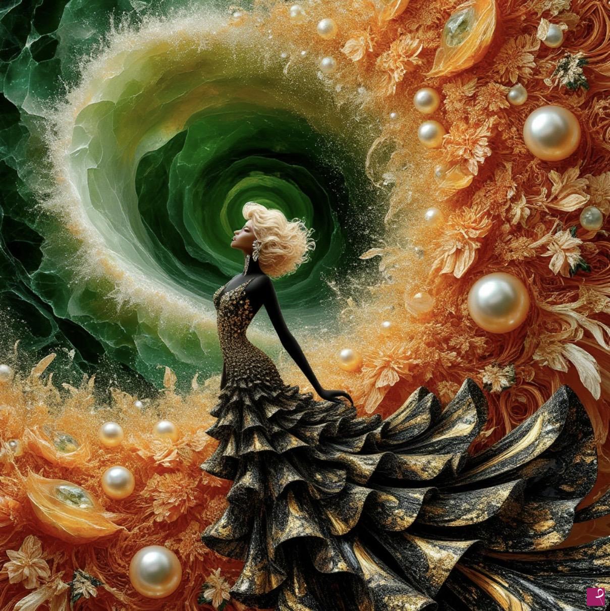 quadri in vendita online - Woman and tornado 