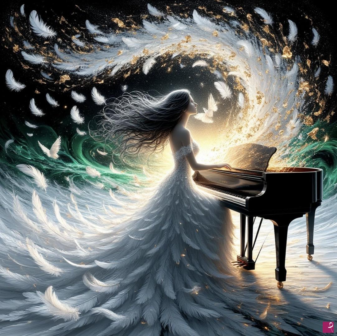 quadri in vendita online - Woman at the piano