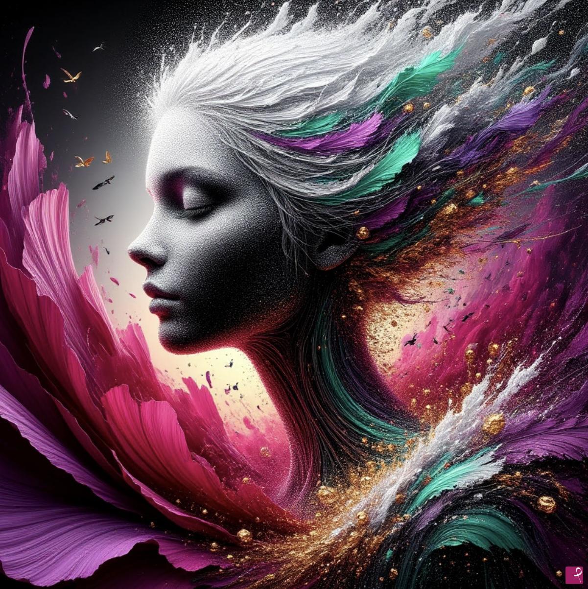 quadri in vendita online - Woman colour art