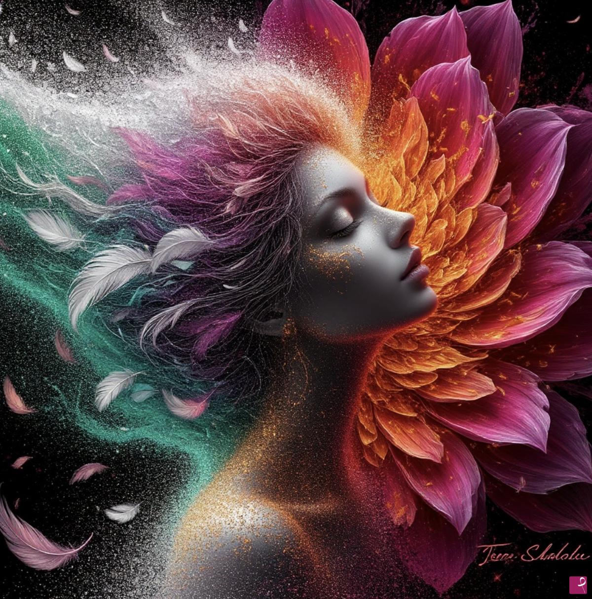 quadri in vendita online - Woman colour art 5