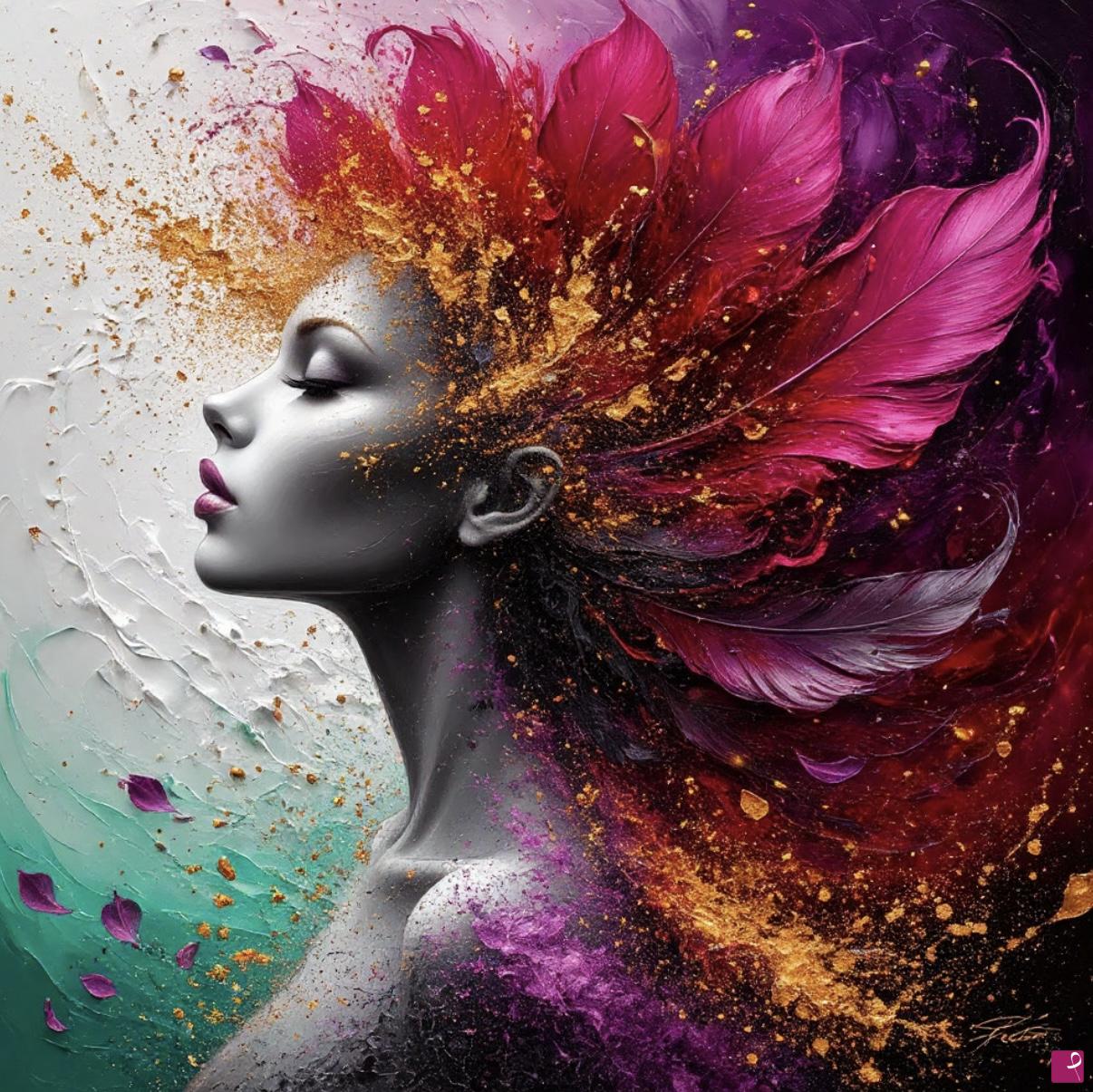 quadri in vendita online - Woman colour art3