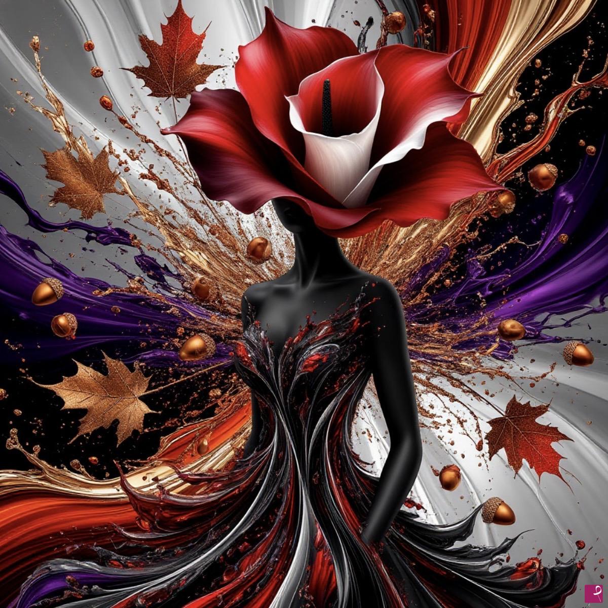quadri in vendita online - Woman-flower 