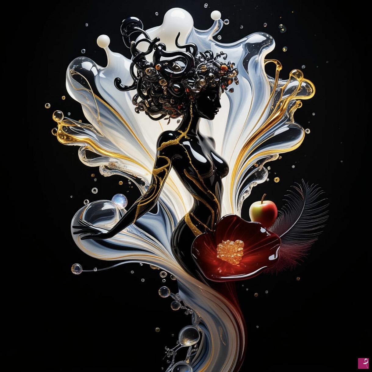 quadri in vendita online - Woman from crystals flower 