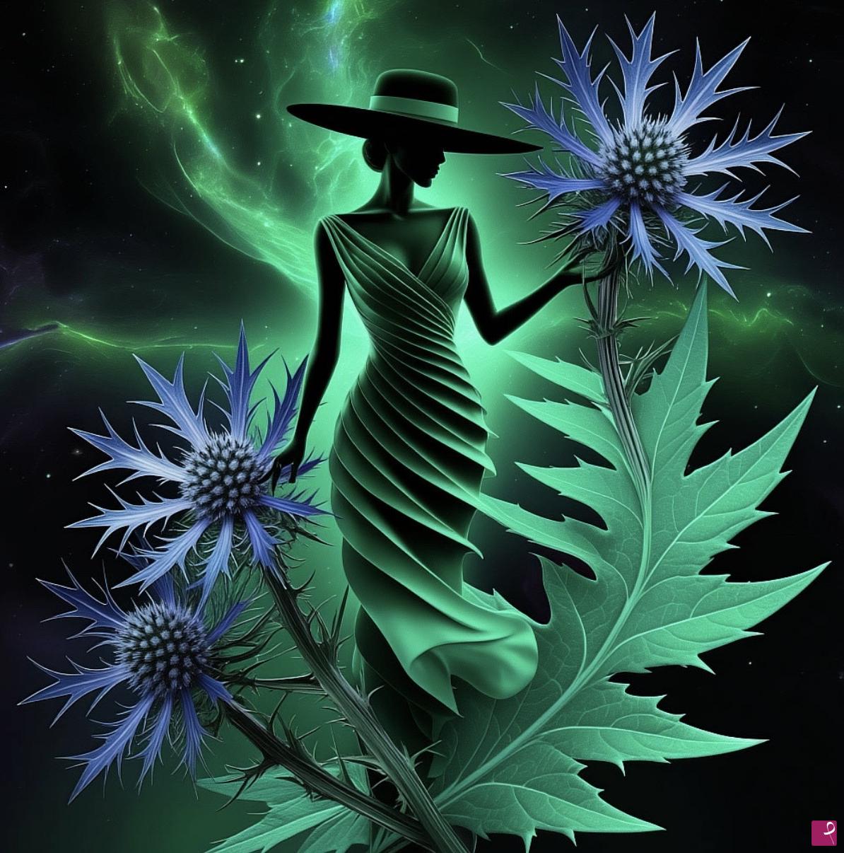 quadri in vendita online - Woman from field flowers