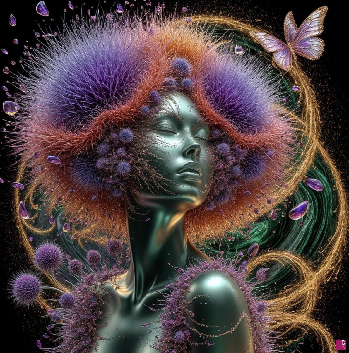 quadri in vendita online - Woman from flowers