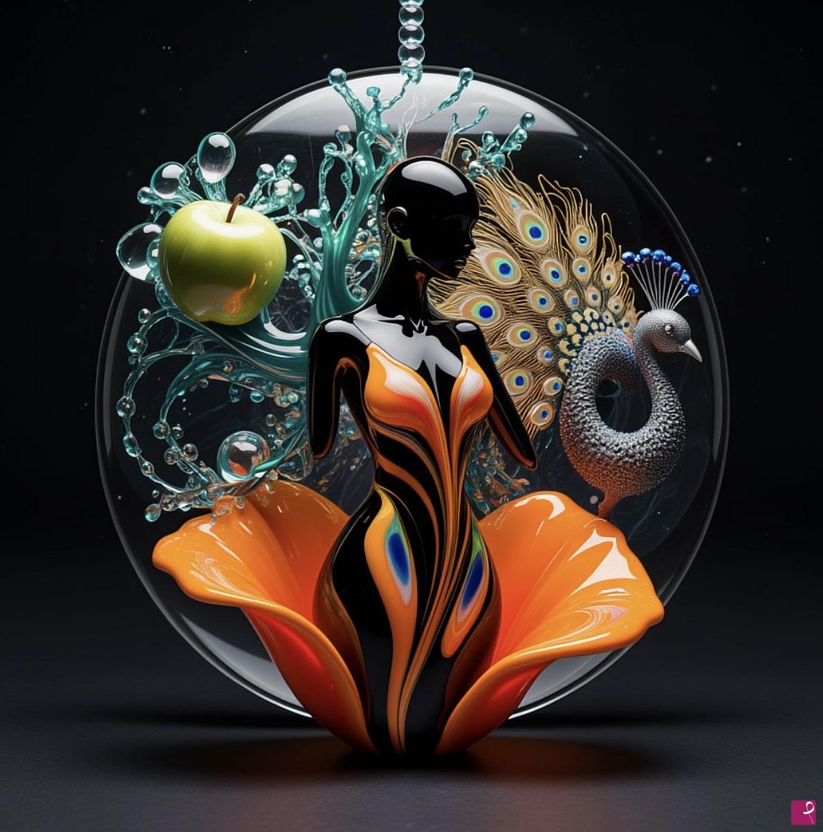 quadri in vendita online - Woman from glass bowl 