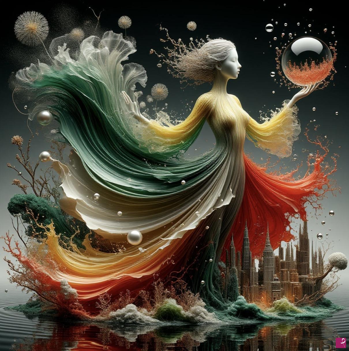 quadri in vendita online - Woman Guardian of the City