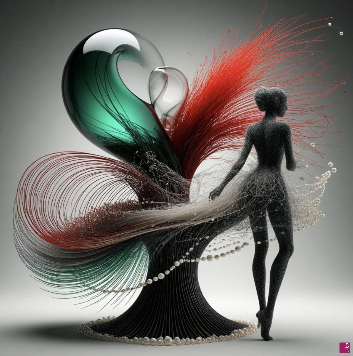 quadri in vendita online - Woman in abstract 