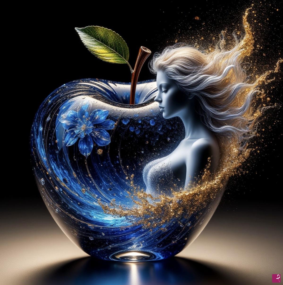 quadri in vendita online - Woman in Apple 