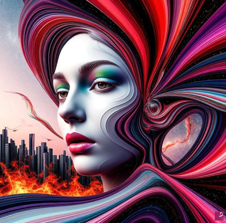 quadri in vendita online - Woman in city