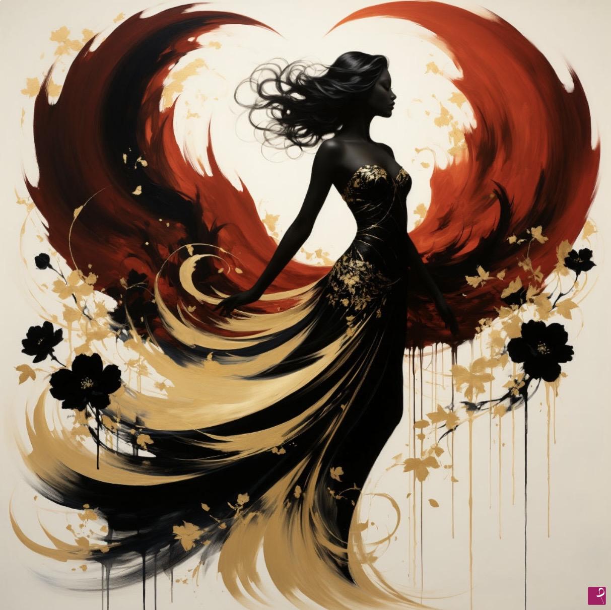quadri in vendita online - Woman in flowers 