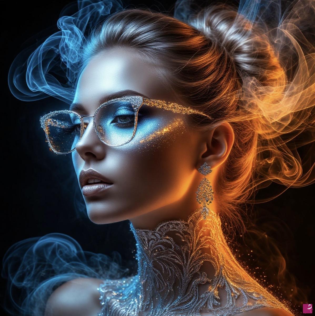 quadri in vendita online - Woman in glasses