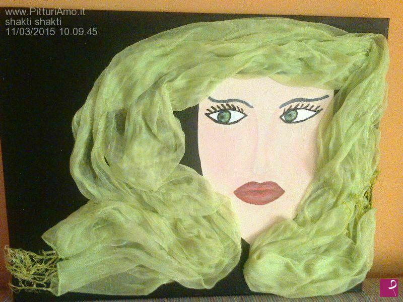 quadri in vendita online - Woman in green
