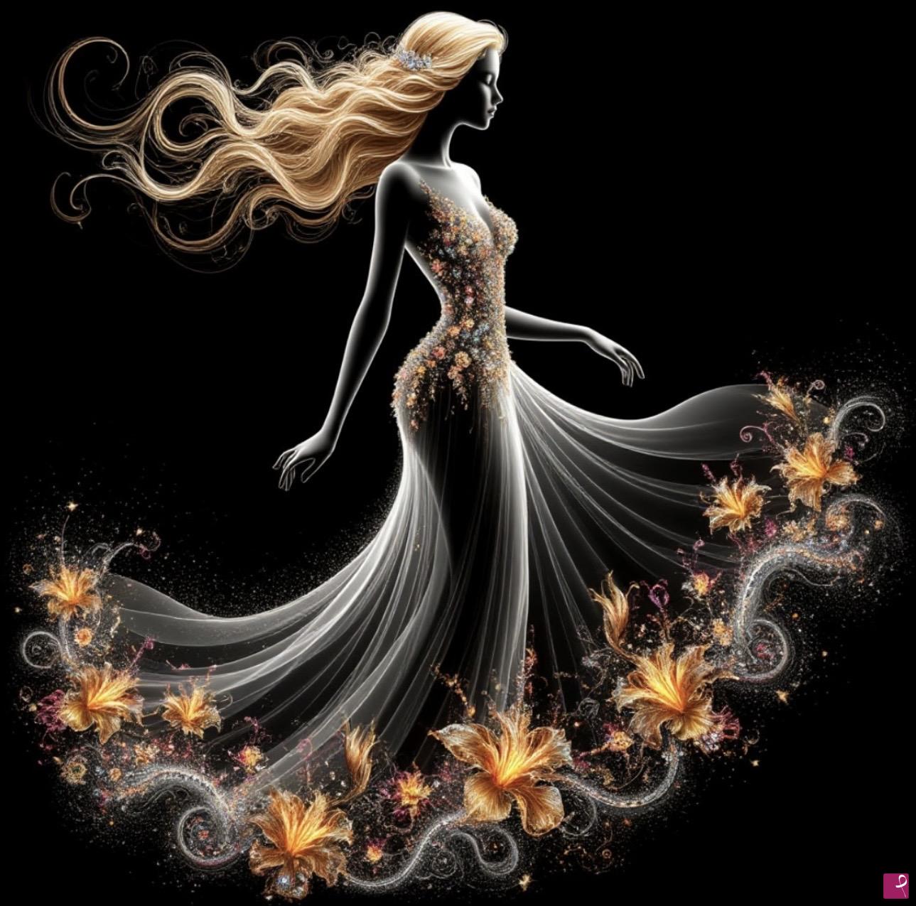 quadri in vendita online - Woman in night 