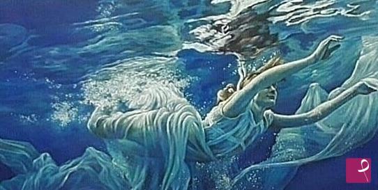 quadri in vendita online - Woman in the water