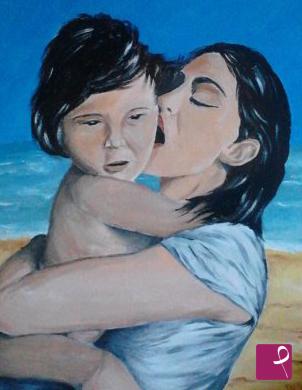 quadri in vendita online - WOMAN ON THE BEACH