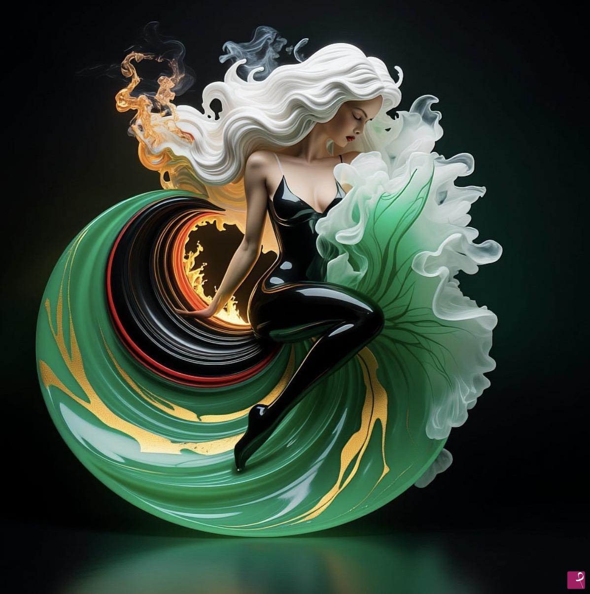 quadri in vendita online - Woman on wave