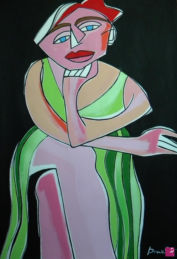quadri in vendita online - Woman sitting