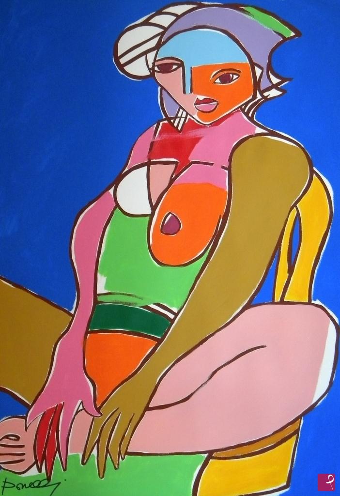 quadri in vendita online - Woman sitting