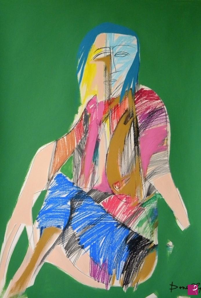 quadri in vendita online - Woman sitting