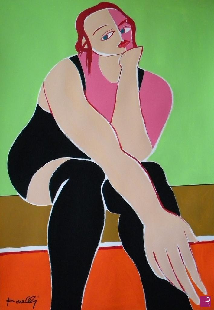 quadri in vendita online - Woman sitting