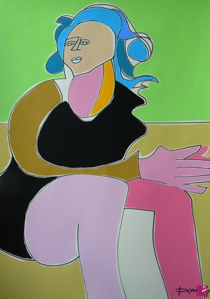 quadri in vendita online - Woman sitting