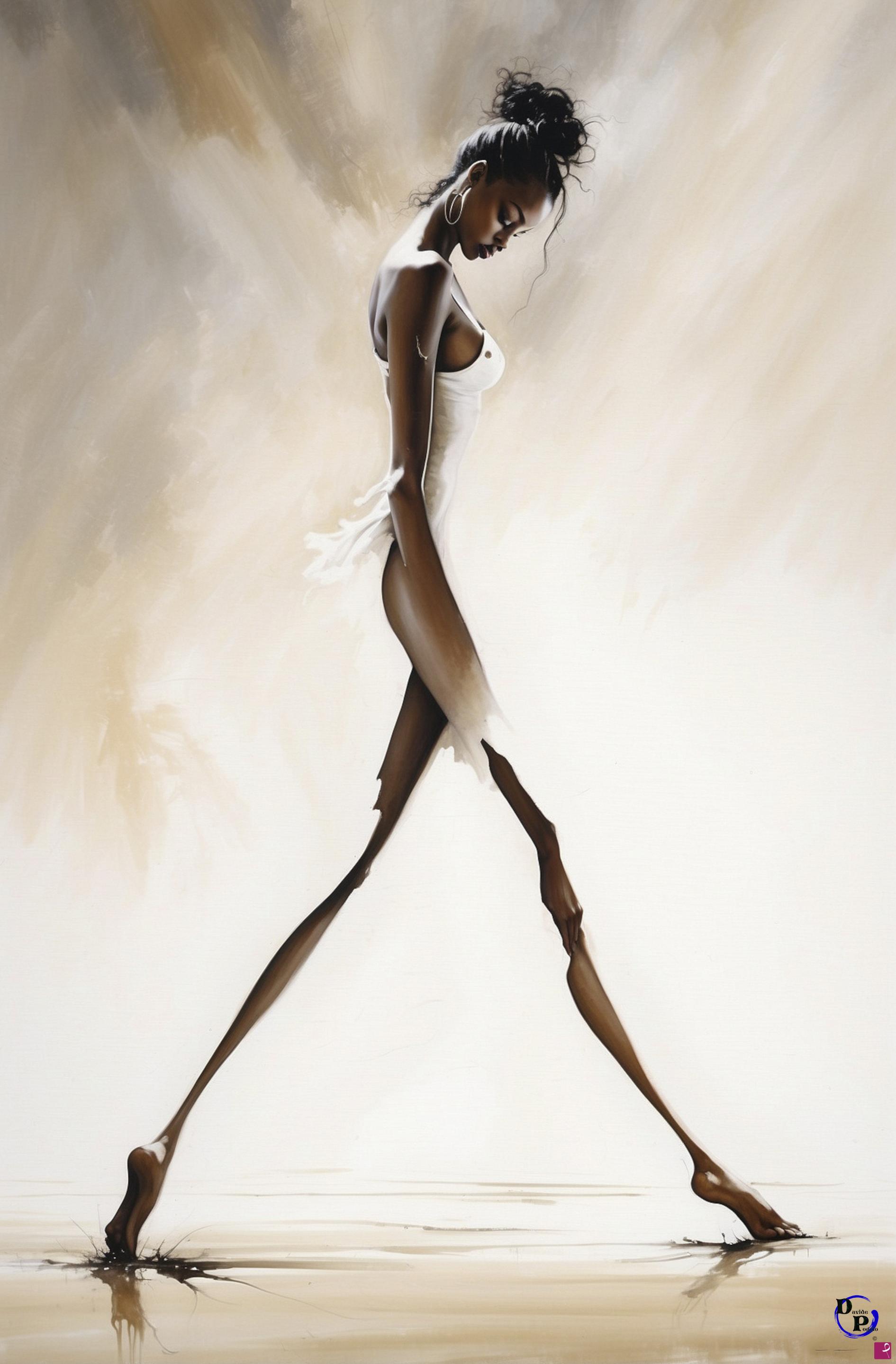 quadri in vendita online - Woman walking