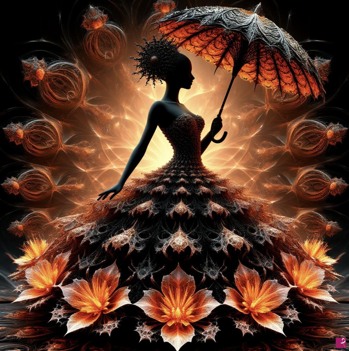 quadri in vendita online - woman with an umbrella