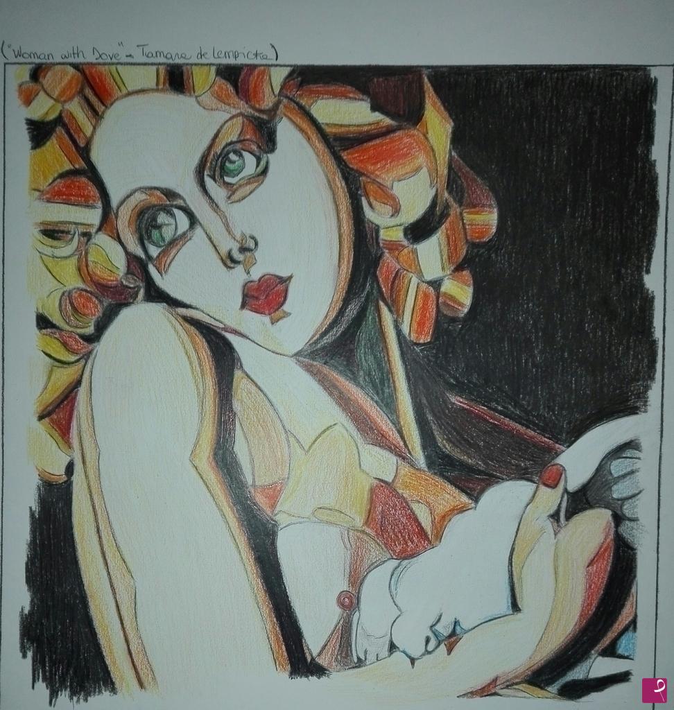 quadri in vendita online - Woman with Dove