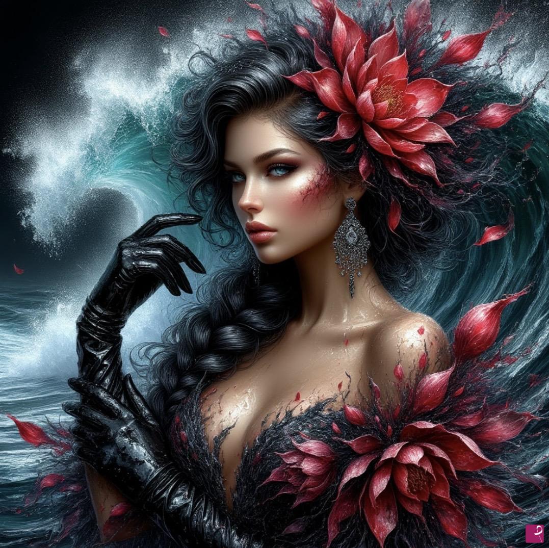 quadri in vendita online - Woman with flower in head 