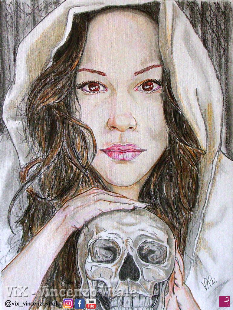 quadri in vendita online - Woman with skull #Woman20