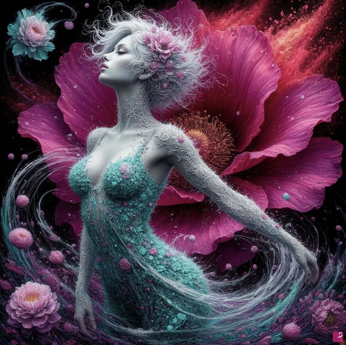 quadri in vendita online - Women and flowers 