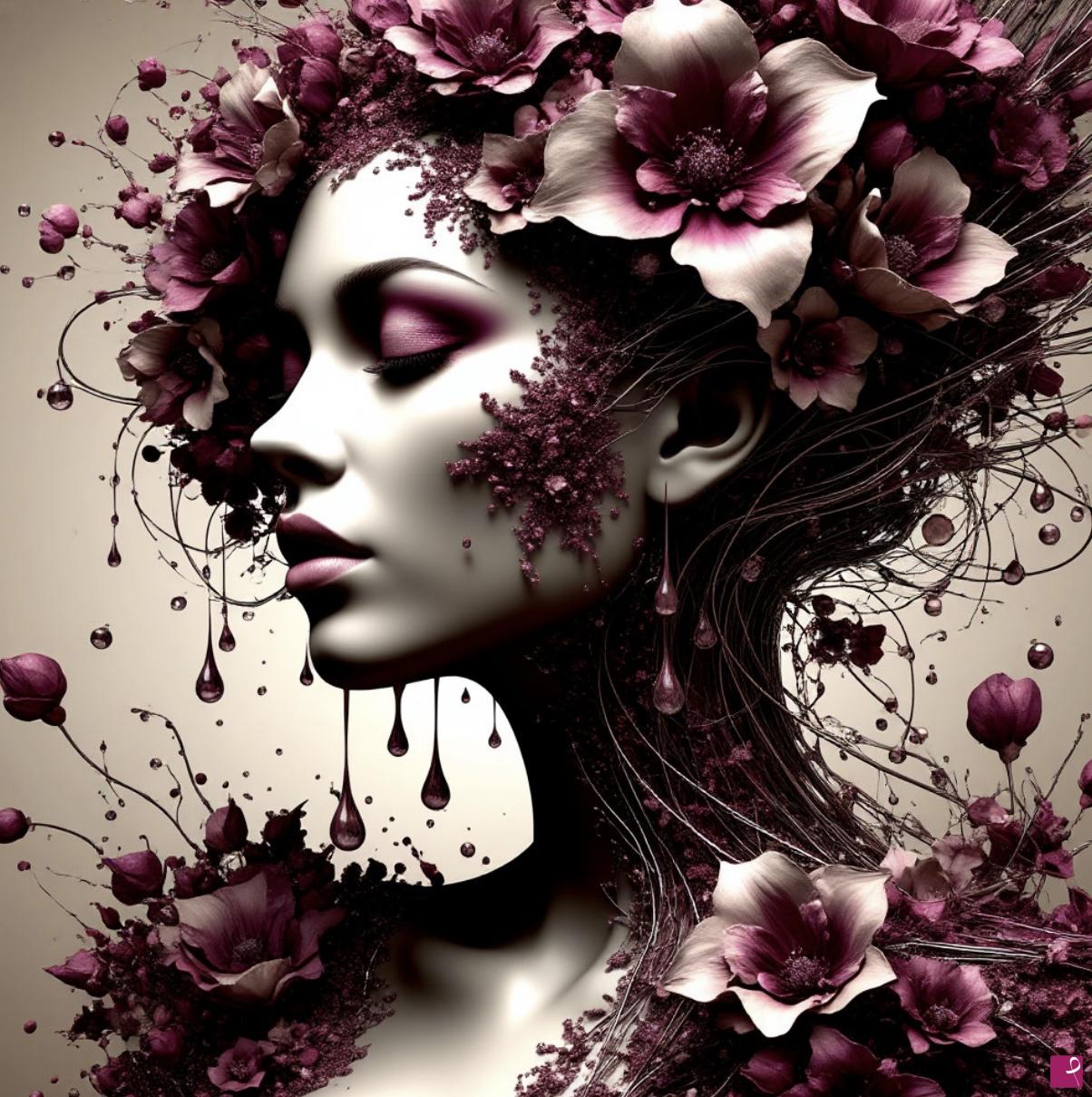 quadri in vendita online - Women in flowers 