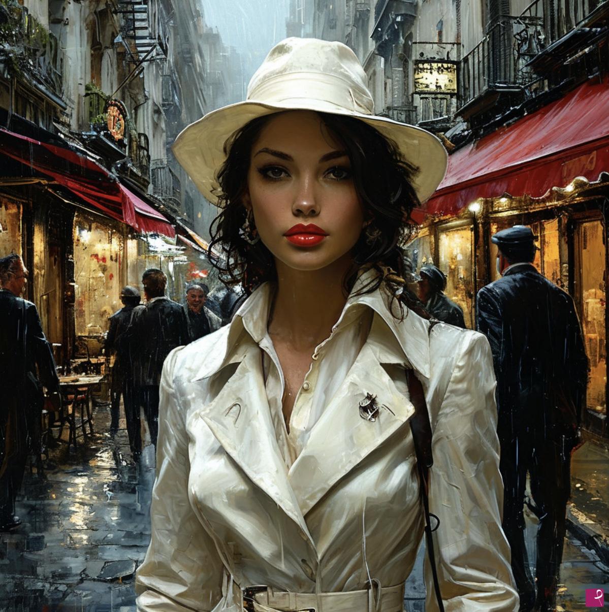 quadri in vendita online - Women in hat
