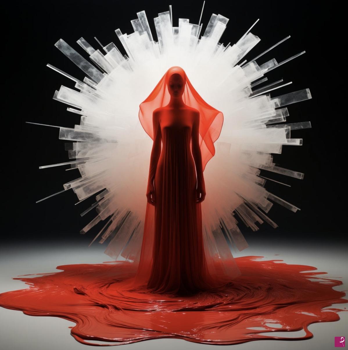 quadri in vendita online - Women in red