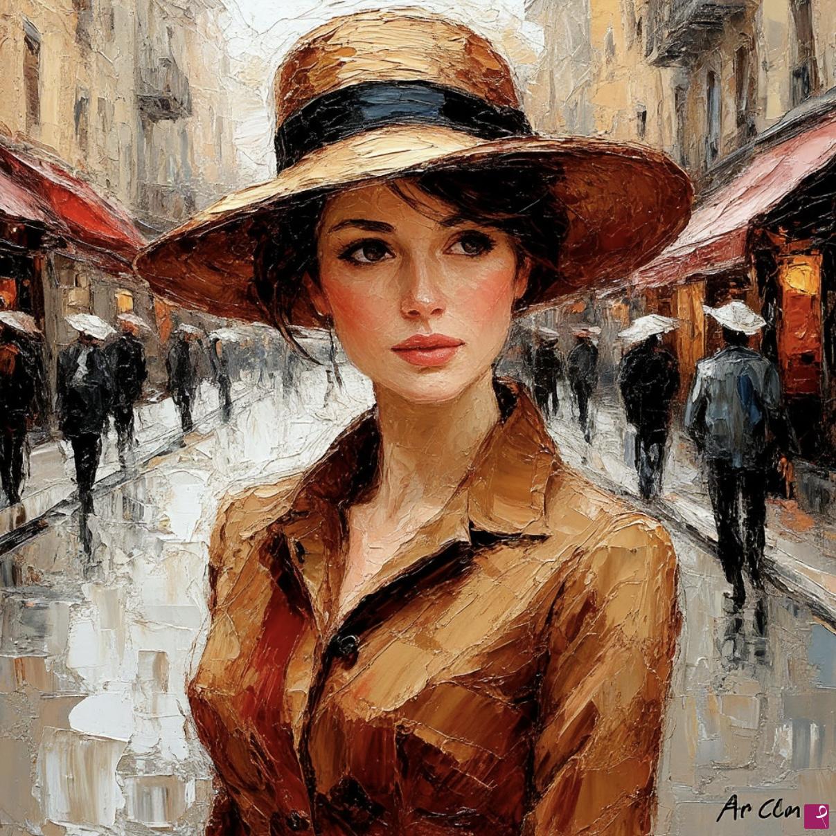 quadri in vendita online - Women on street city