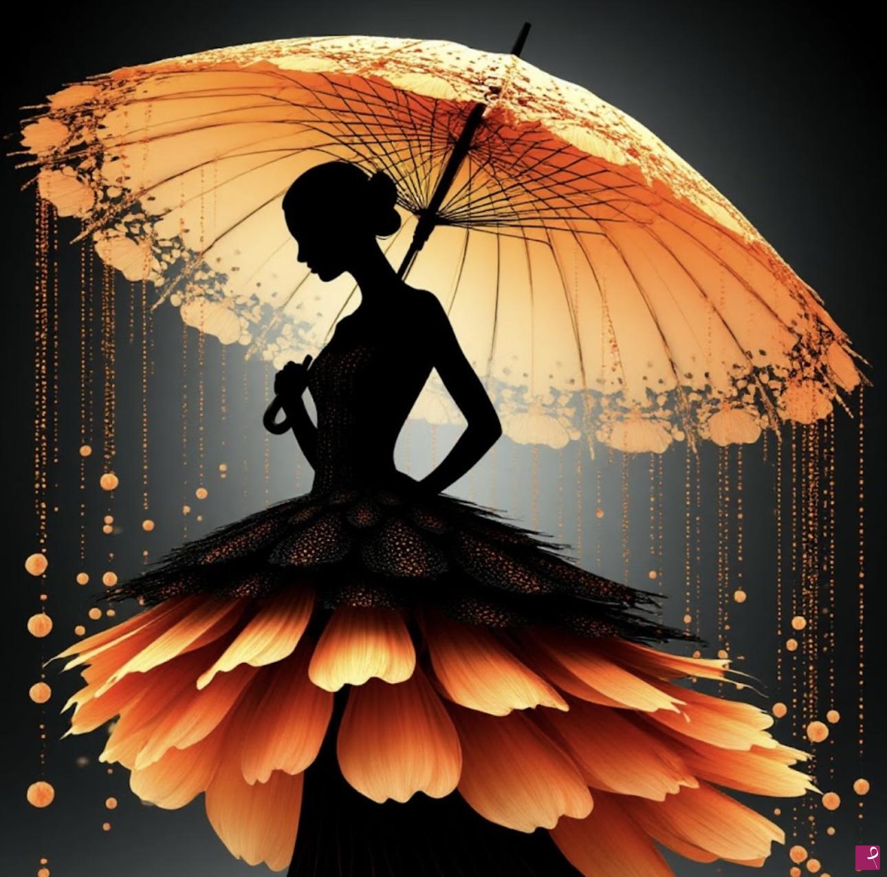 quadri in vendita online - Women under umbrella 