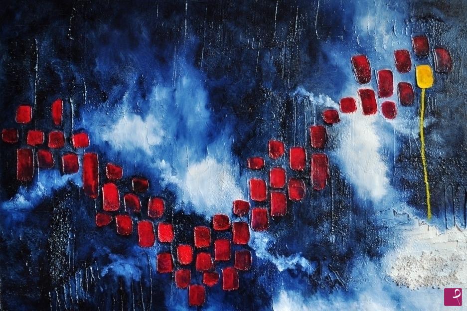 quadri in vendita online - Words of love in a stormy sky