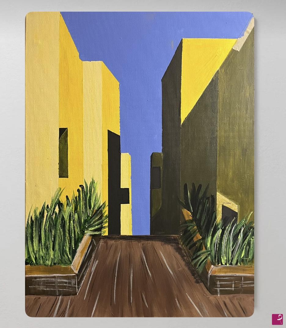quadri in vendita online - Yellow house 
