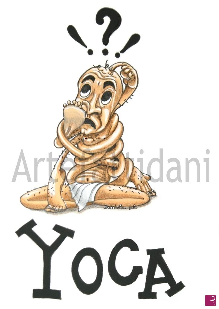 quadri in vendita online - yoga caricatura